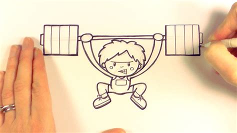 How to Draw a Cartoon Weightlifter - YouTube