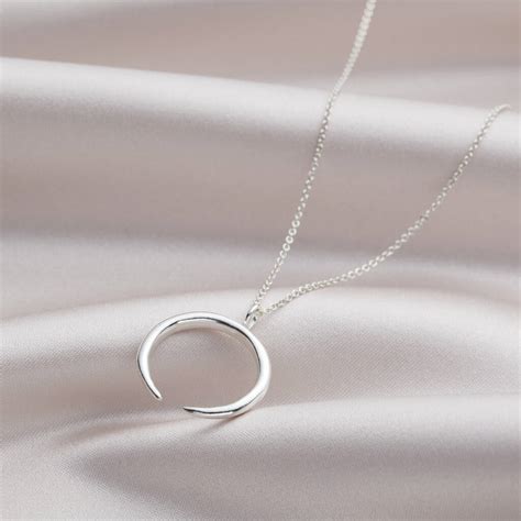 Trouva Silver Crescent Horn Necklace