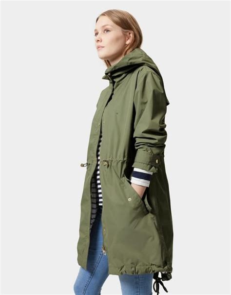 Joules Us Swithin Women Parka Style Waterproof Jacket Soft Khaki Parka