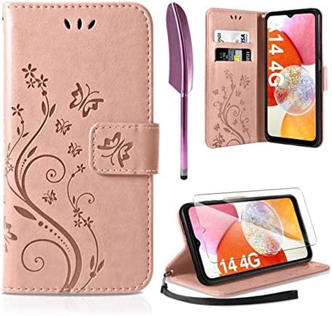 AROYI Coque Compatible Avec Samsung Galaxy A14 4G 5G Retro Design PU