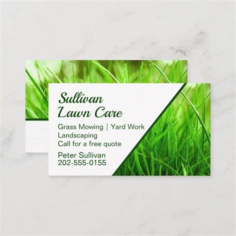 Grass Lawn Care Mowing Business Business Card Zazzle Artofit