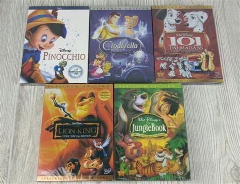 LOT OF 5 Disney Platinum Edition DVDs Lion King Jungle Book