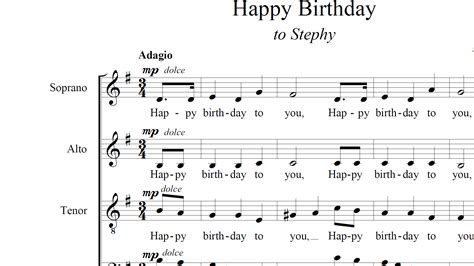 Happy Birthday Arr For Satb A Cappella Caeleb Tee