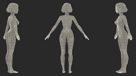 3D Model Cartoon Nude Women T Pose 3D Molier International