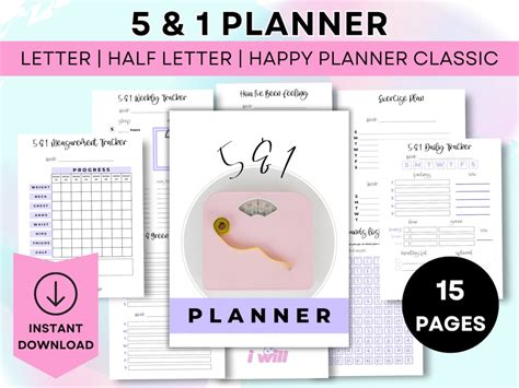 And Journal Printable Planner And Optavia Optavia Tracker