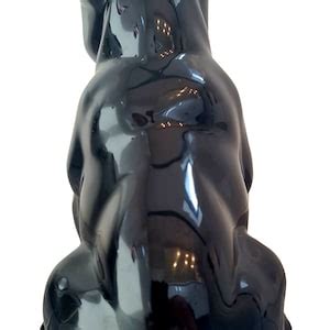 French Bulldog Dog Statue, Black Ceramic, Height 6'7 Centimeters, for Decoration or Collection ...