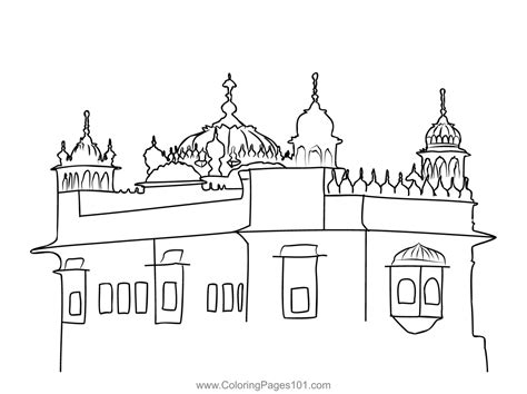 Golden Temple Amritsar Coloring Page | Golden temple amritsar, Coloring ...