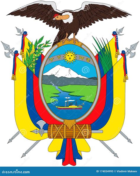 Coat of arms of Ecuador stock illustration. Illustration of republic ...