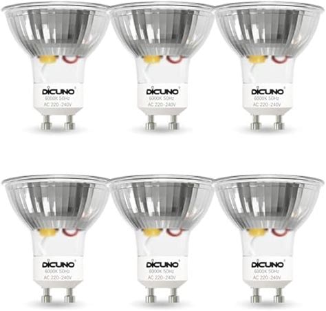 DiCUNO GU10 LED Bulbs Cool White 6000K 5W 430LM 50W Halogen