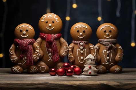 Celebración de navidad con pan de jengibre Foto Gratis