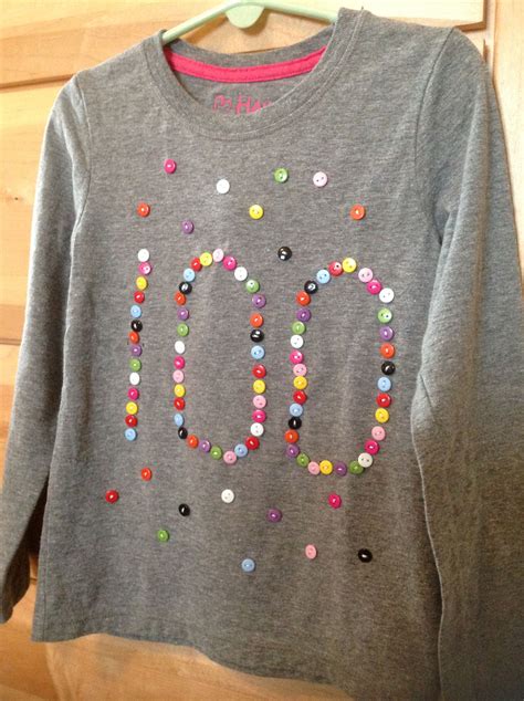 Shirt For 100th Day Of Kindergarten Using 100 Buttons I Sewed Them On