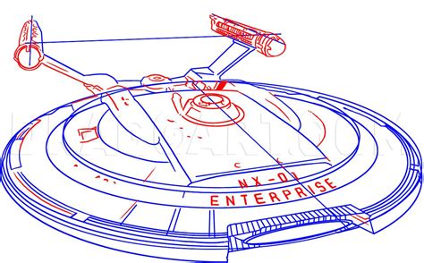 How To Draw The Uss Starship Enterprise From Star Trek Step By Step