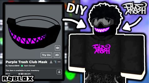 Make A Diy Purple Trash Gang Mask On Roblox Youtube