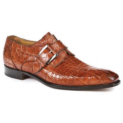 Mauri 4853 Agogna Alligator Monk Strap Shoes Gold