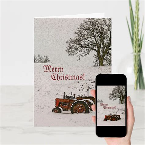 Tractor Christmas Card Zazzle