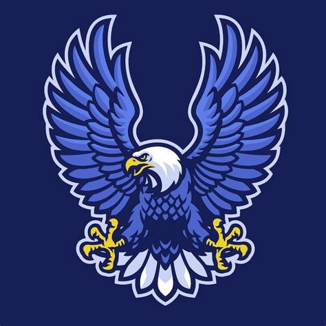 Premium Vector Mascot Logo Of Blue Bald Eagle