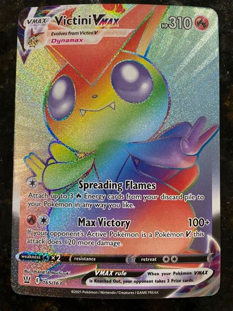 Victini Vmax Rainbow Rare 165163 Battle Styles Pokemon Card Scratches