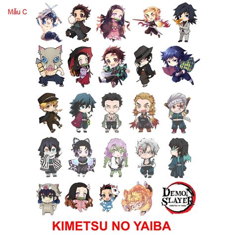 Sticker Hình Dán Anime Kimetsu No Yaiba Các Nhân Vật Trụ Cột Và Tân