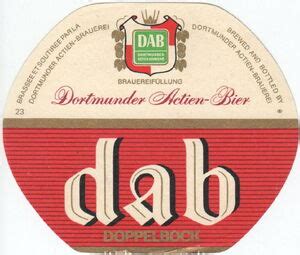 Drink Label Dab Dortmunder Actien Brauerei Germany Federal