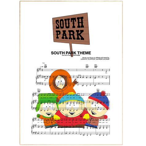 SOUTH PARK - MAIN THEME Poster | Top 5 Wall Art personalised lyrics By ...