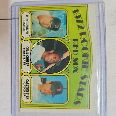 1972 Topps Boston Red Sox Rookie Stars Baseball Card Carlton Fisk Cecil