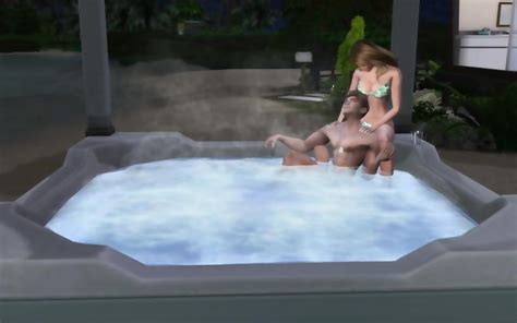 Sims Gorgeous Couple Has Passionate Sex In The Hot Tub