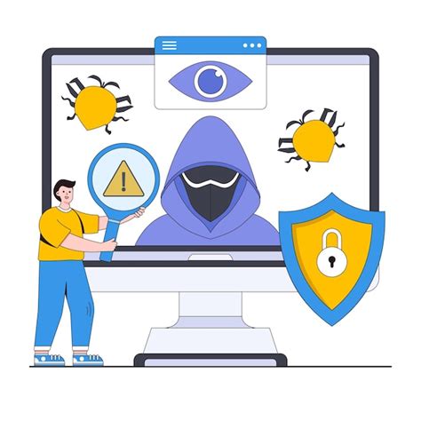 Premium Vector Cyber Threat Detection Vector Illustration Concept