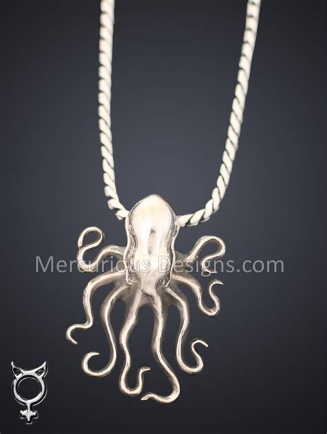 Sterling Silver Large Octopus Pendant Etsy Uk