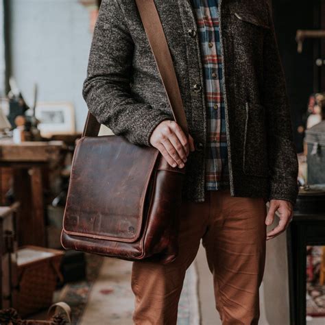 Roosevelt Buffalo Leather Satchel Messenger Bag Dark Oak Satchel