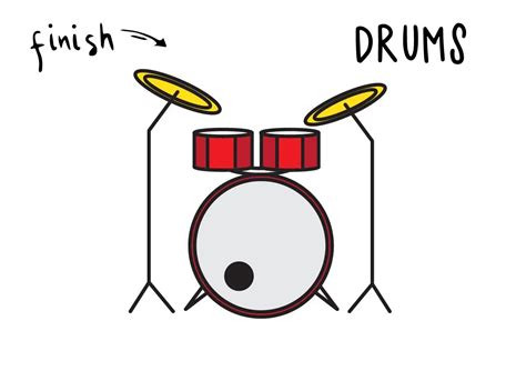 How To Draw A Drum Set