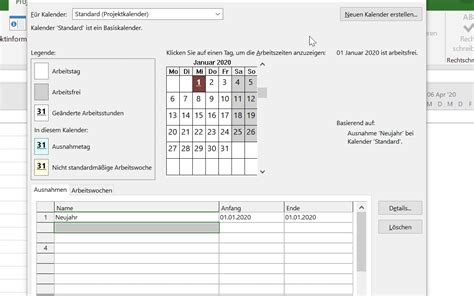 Ms Project Ressourcenkalender Arbeitsfreie Tage Step By Step