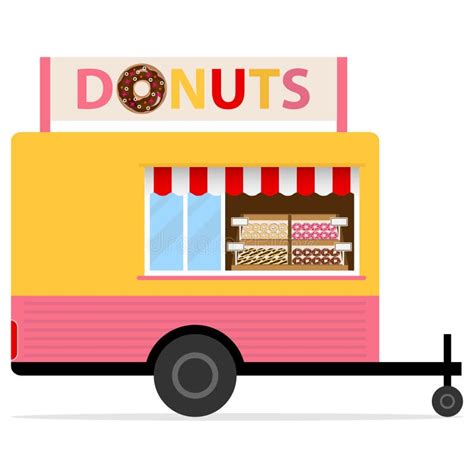 Truck With Donuts Stock Vector Illustration Of Bakery