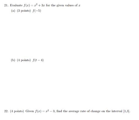 Solved 21 Evaluate Fxx23x For The Given Values Of X A