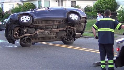 Car Flipped Over Tow Truck Flips Back Up Youtube