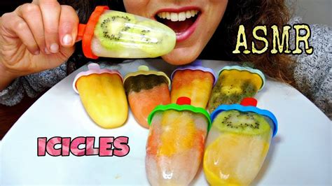 Asmr Eating Ice Fruit Popsicles Ghiaccioli Crunchy Eating Sounds