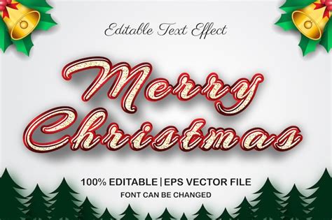 Premium Vector Merry Christmas Editable Text Effect 3d Style