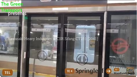 ⁴ᴷ⁶⁰ SMRT KSF CT251 2041 arriving TE4 Springleaf Woodlands North