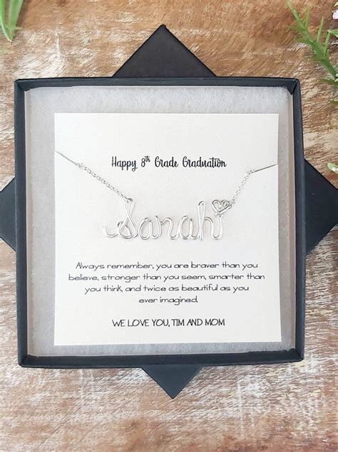 8th Grade Graduation Gift for Girls, Wire Name Necklace Personalized ...