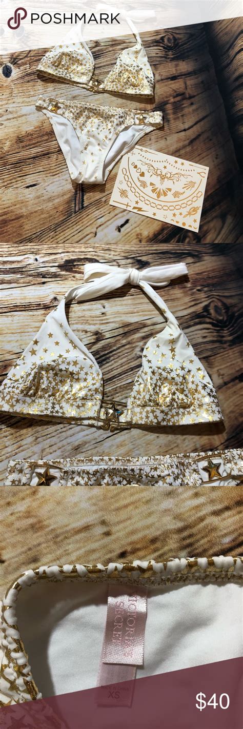 Victorias Secret Gold Star Bikini Set Star Bikini Bikinis Gold Stars