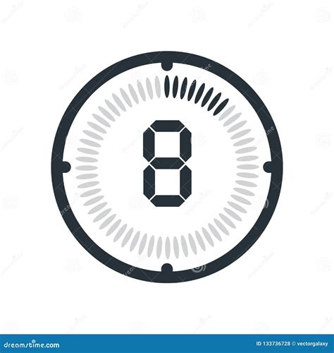 The 8 Minutes Icon Isolated On White Background Clock And Watch Stock