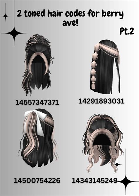 Hair Codes For Berry Avenuept2 Black Hair Roblox Cute Hairstyles Black And Blonde