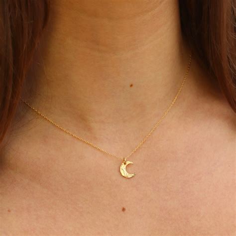 Gold Moon Necklace Etsy