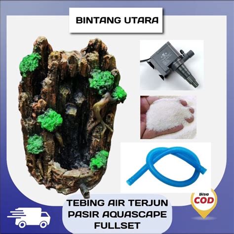 Jual Tebing Air Terjun Pasir Aquascape Fullset Siap Pakai Shopee