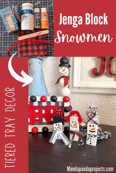 Jenga Block Snowmen - Manda Panda Projects