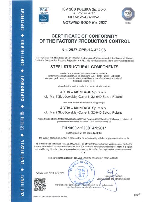 Certificates Activ Montage