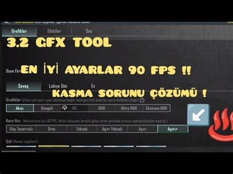 Gfx Tool En Y Ayarlar Fps Kasma Sorunu Z M Fps Nasil