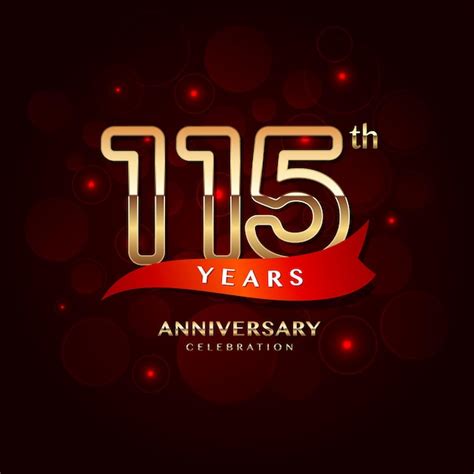 Premium Vector 115th Year Anniversary Celebration Logo Design With A