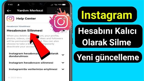 Instagram Hesab Kal C Olarak Nas L Silinir Yeni G Ncellemeler