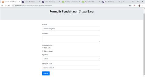 Cara Membuat Form Registrasi Html Cara Membuat Form Registrasi By Step