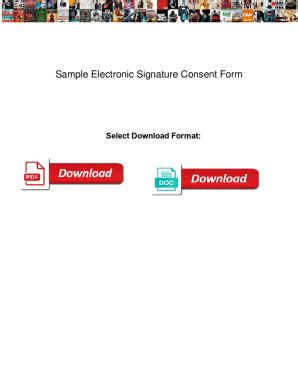 Fillable Online Sample Electronic Signature Consent Form Sample